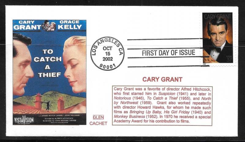 United States 3692 Cary Grant To Catch a Thief GLEN Cachet FDC (CG20)