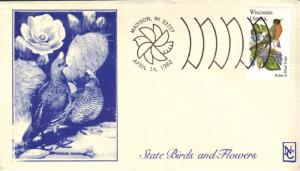 #2001 Wisconsin Birds - Flowers Namake FDC