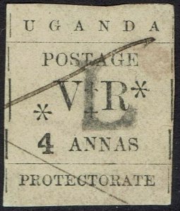 UGANDA 1896 L OVERPRINTED TYPE SET 4A USED