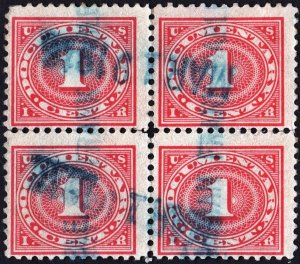 R228 1¢ Documentary Stamp Block of Four (1917) Used