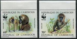 CAMEROUN # 843 - 846 Never Hinged Set - WORLD WILDLIFE FUND WWF BABOONS - S5660