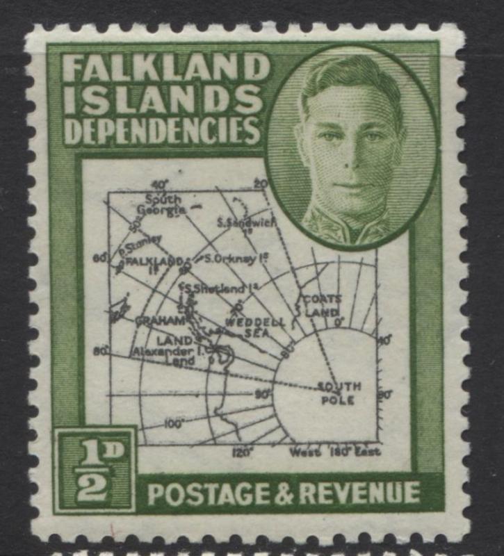 Falkland Is Dep.- Scott 1L1- Maps - 1946 - MNH - Single 1/2d Stamp