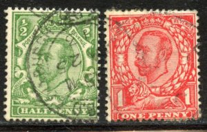 Great Britain # 158A + B Used. CV $ 20.75