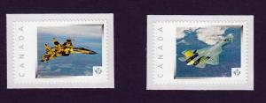 FIGHTER JETS = MILITARY = Set of 2 picture postage stamps MNH Canada 2013 [p3j2]