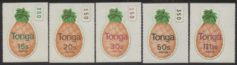 Tonga 1978 SG685-689 Pineapples coil stamp set MNH