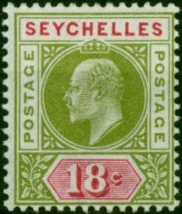 Seychelles 1903 18c Sage-Green & Carmine SG51 Fine & Fresh VLMM