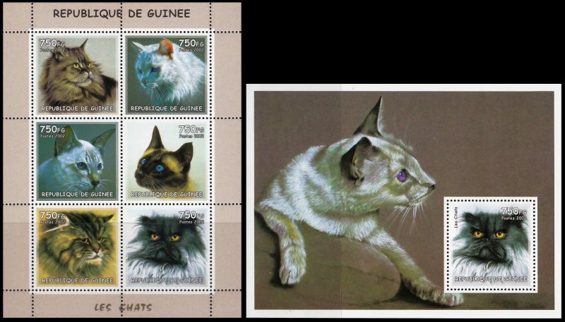 GUINEA 2002 CATS CHATS KATZE GATTI GATOS [#0211P]