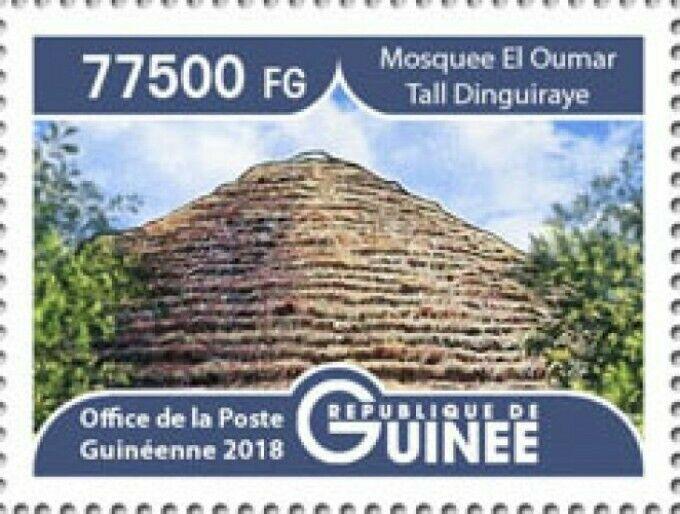 Guinea - 2019 Landscapes Mosque - Stamp - GU1801local03a