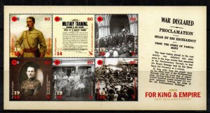 NEW ZEALAND SGMS3603 2014 CENTENARY OF FIST WORLD WAR MNH