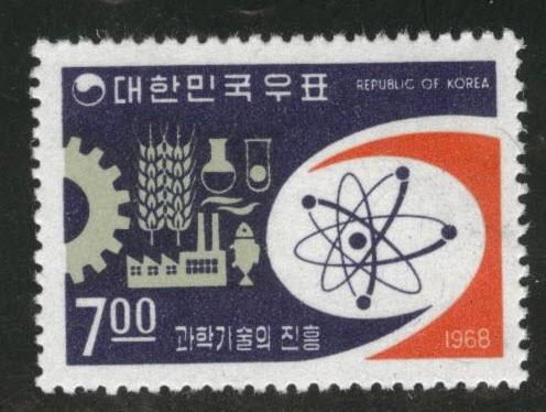 Korea Scott 604 MNH** 1968 atom stamp CV $1.25