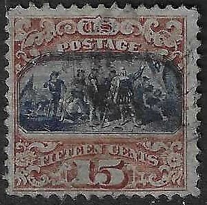 UNITED STATES 1869 Grill G 15c brown and blue - 39586