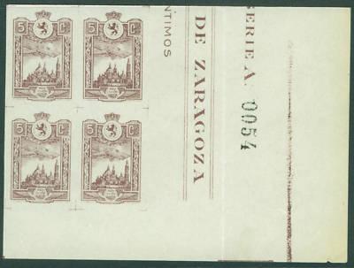 SPAIN Civil War 1937 MNH** Zaragoza Bloco Galvez 794