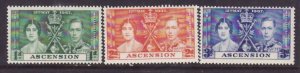 Ascension-Sc#37-9- id9-unused og NH KGVI set-Coronation-Omnibus-1937-any rainbow