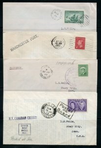 Canada 4 Covers of the 1950's All Posted at Sea