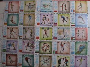 ​FUJEIRA STAMP-1972 OLYMPIC GAMES MUNICH'72 - CTO COMPLETE-LARGE SET SHEET VF