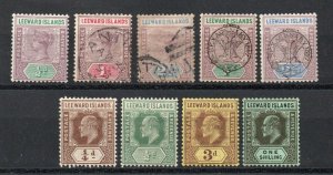 Leeward Islands - Selection (9) MH & Used (#11 no gum)      /       Lot 0721107
