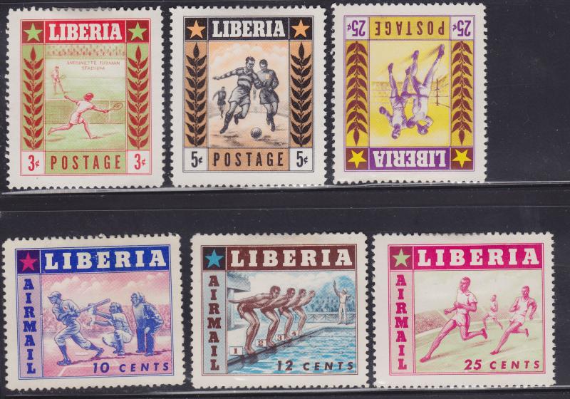 Liberia 347-349,C88-C90 Sports 1955