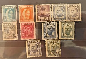 Spanish Moroccan stamps: Tanger, 1948-51, Scott L12-16, L-18-19, L21-22