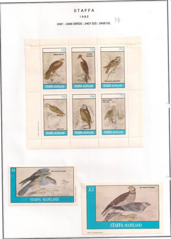 SCOTLAND - STAFFA - 1982 - Birds #91 - Perf 6v, Souvenir, De Luxe Sheets - MLH