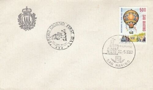 San Marino 1983 Bicentenary Manned Flight FDC special cancel Unaddressed VGC