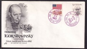 1982 Igor Stravinsky Sc 2016 unofficial cancel Allentown PA ArtCraft cachet