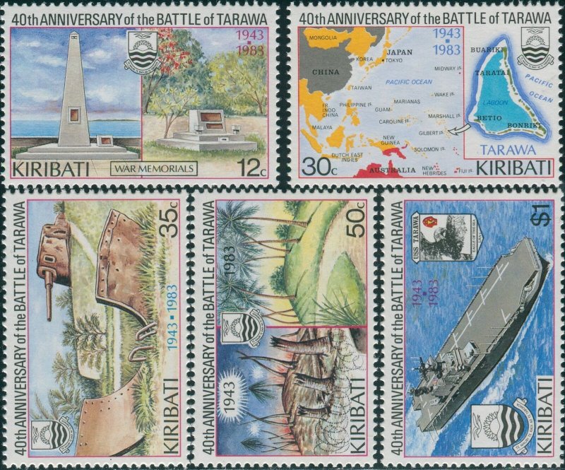 Kiribati 1983 SG210-214 Battle of Tarawa set MNH 