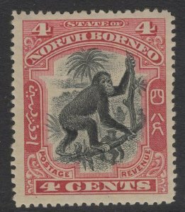 NORTH BORNEO SG99b 1900 4c BLACK & CARMINE p14½-15 MTD MINT