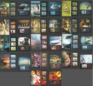 Eb162 2014 Guinea Fauna Trains Ships Art Butterflies Chess 13Bl+13Kb Mnh