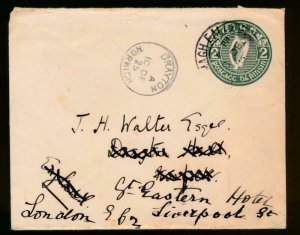 IRELAND Mi. U1A POSTAL STATIONERY, USED ENVELOPE 2p 120x95mm KNIFE 8