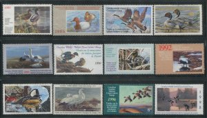 Canada B.O.B./Revenue FWH1//FWH14 Used Wildlife Habitat Conservation Stamps