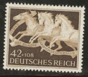 Germany Scott B205 MH* 1942 Brown Ribbon horses semi-postal 