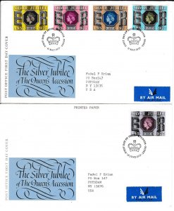 Great Britain # 810-814, QE Silver Jubilee, First Day Covers