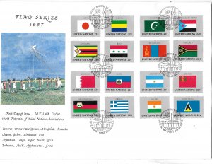 United Nations NY 499-514 1987 Flags WFUNA Large FDC