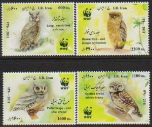 Iran MNH Scott #3050-53 WWF Native Owls set of 4 Dec. 14 Free Shipping