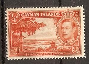 CAYMAN ISLS.  100 MINT OG 1938 1/4p BEACH VIEW