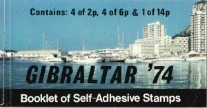 GIBRALTAR 74 STAMP BOOKLET  UNMOUNTED MINT