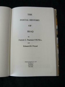 THE POSTAL HISTORY OF IRAQ by PEARSON & PROUD