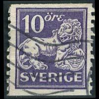 SWEDEN 1925 - Scott# 119 Lion and Arms 10o Used