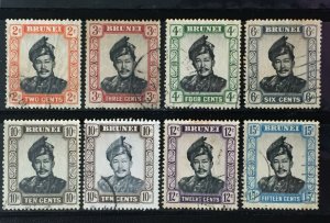 Brunei 1952 part set fine used B3856 