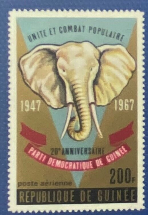 ZAYIX - 1967 - Guinea #C92 - Air Post - MNH -Animals - Wildlife - Elephants 