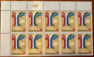 UN New York # 305 Human Rights Inscription Block of 10 14c 1979 Mint NH