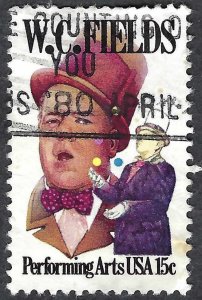 United States #1803 15¢ W.C. Fields (1980). Used.