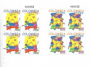 COLOMBIA 1997 COLOMBIA AT PEACE CHILDREN 2 VALUES IN BLOCKS MINT NH SCOTT 1136/7