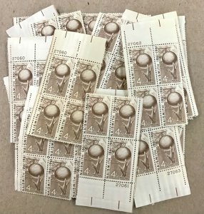 1189     Basketball-Naismith.    25 MNH 4 cent plate blocks.   Issued in 1961