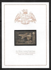 Dominica Great First in Aviation First Maned Supersonic Flight Gold Stamp (513)