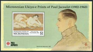 Micronesia 143-144,145,MNH. PHILA NIPPON-1991.Ukiyo-e Prints of Paul Jacoulet.