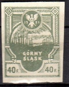 Poland -Silesian Uprising (1921) Górny Słask Fischer 4B 40f  imperforate 2