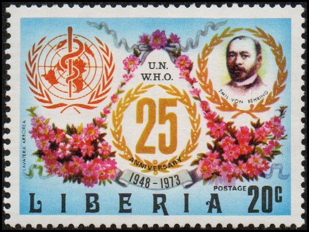 Liberia 645 - Mint-NH - 20c W.H.O. / E. von Behring / Tree Mallow (1973)