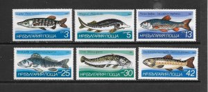 FISH - BULGARIA #2879-84  MNH