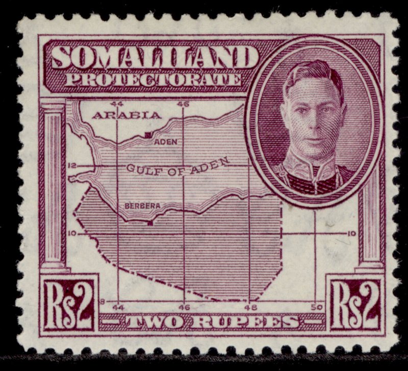 SOMALILAND PROTECTORATE GVI SG114, 2r purple, M MINT. 